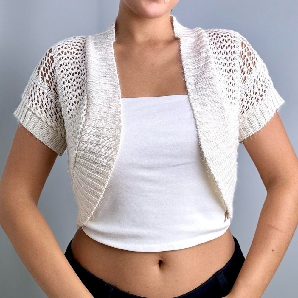 Y2K Cream Short Sleeve Bolero